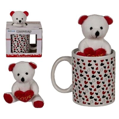 Heart Mug + Love Bear Plush Set