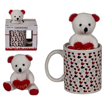 Set Mug Coeur + Peluche Ours Love