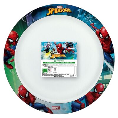 Spiderman 8 Paper Plates 23Cm