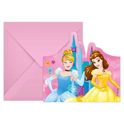 Le principesse vivono la tua storia 6 inviti e buste