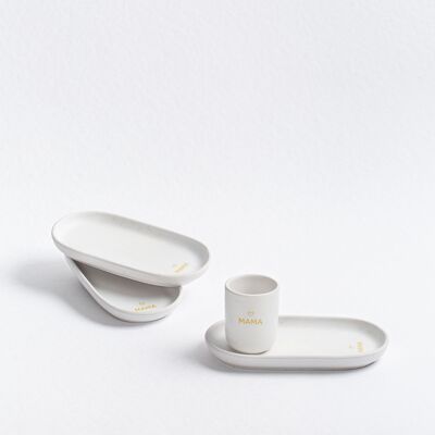 Nature Shape White Espresso Coffee Set Mama Collection