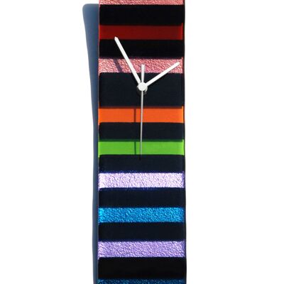 Horloge murale en verre arc-en-ciel noir-arc-en-ciel, 10x41 Cm