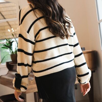ANITA Striped Sweater Ecru