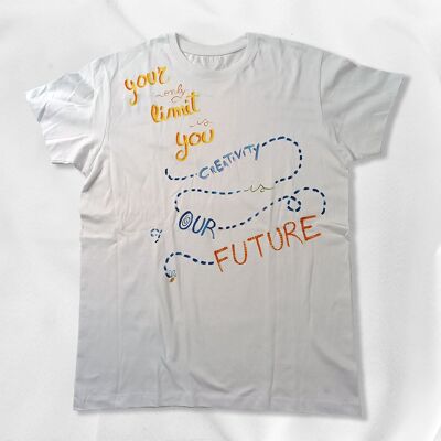 B.VOULOIR.B Black Label Creative Future T-shirt blanc peint à la main unisexe