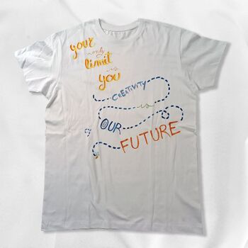 B.VOULOIR.B Black Label Creative Future T-shirt blanc peint à la main unisexe 1