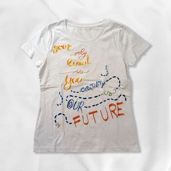 B.VOULOIR.B Black Label Creative Future T-shirt blanc femme peinte à la main 8