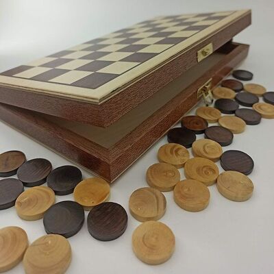 Juegos de damas - Caja plegable de madera