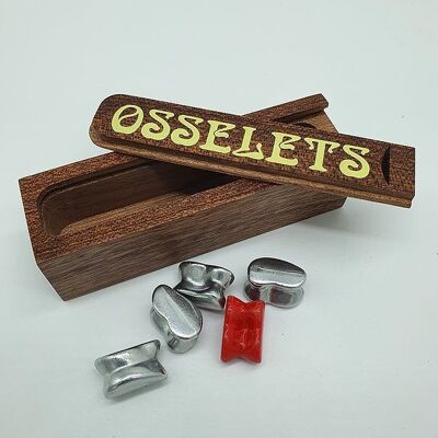 Jeu des osselets - Coffret en bois