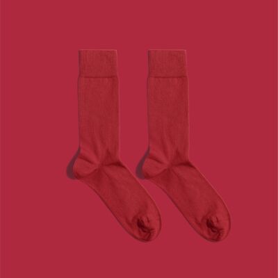 Collection Essentielle - Chaussettes de Couleur Unie - Rouge - Ruby Embrace