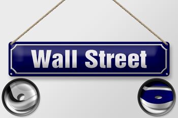 Panneau de rue en étain 46x10cm, décoration de Wall Street New York 2