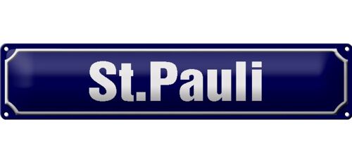 Blechschild Straßenschild 46x10cm St. Pauli Hamburg Dekoration