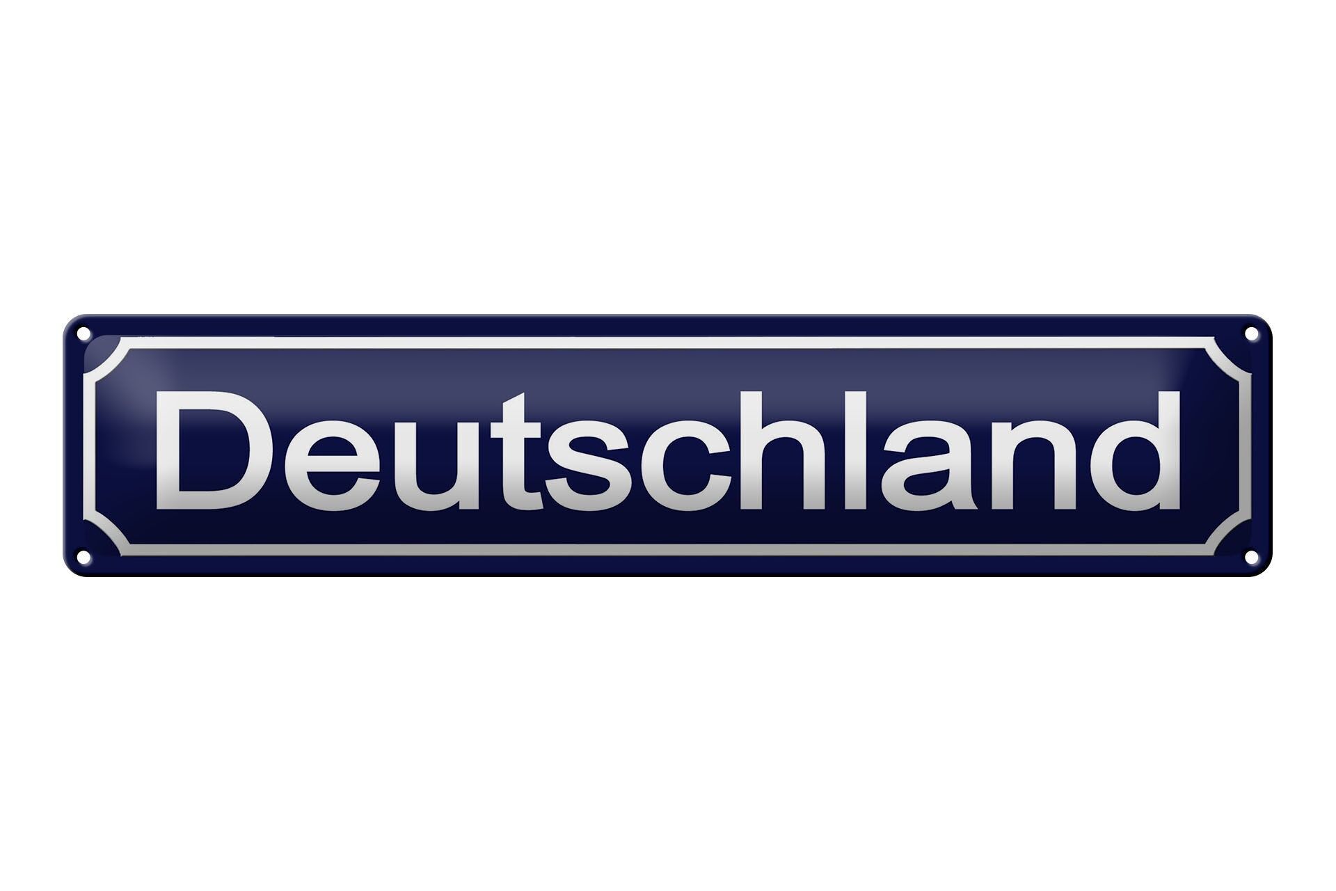 Insegna in metallo, cartello stradale, 46x10cm, Germania, insegna decorativa blu