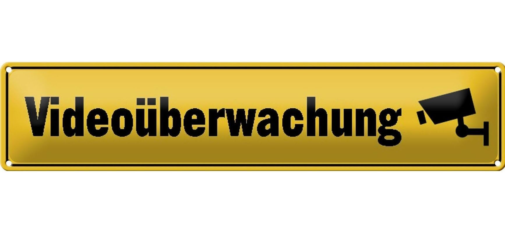 Targa in metallo cartello stradale 46x10 cm decorazione videosorveglianza