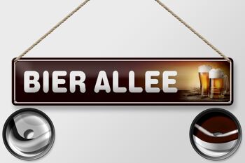 Panneau en étain 46x10cm, décoration de pub Beer Allee Biertinker 2