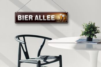 Panneau en étain 46x10cm, décoration de pub Beer Allee Biertinker 4