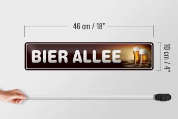 Plaque en étain 46x10cm Beer Allee Beer Drinker Pub 4