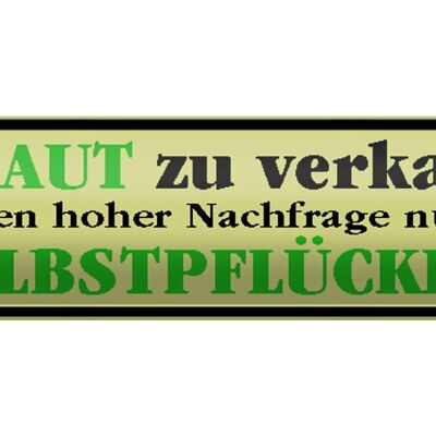 Blechschild Spruch 46x10cm Unkraut zu verkaufen nur an Dekoration