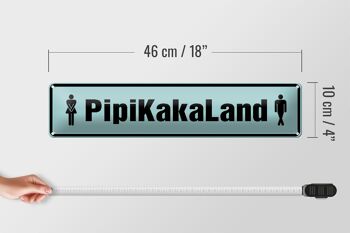 Panneau en étain disant 46x10cm PipiKakaLand, décoration de toilettes pour hommes et femmes 5