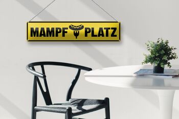 Panneau en étain disant 46x10cm, décoration de restaurant alimentaire Mampf Platz 4