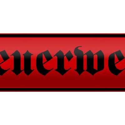 Blechschild Straßenschild 46x10cm Feuerwehr Dekoration