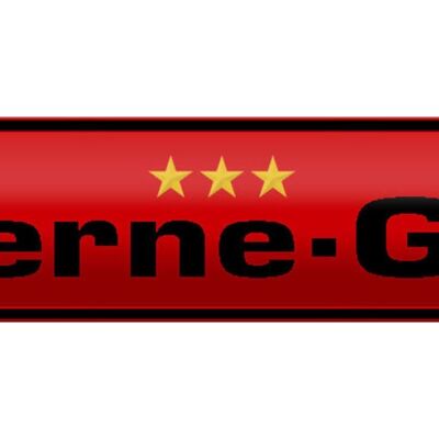 Blechschild Straßenschild 46x10cm 3 Sterne - Grill Grillen Dekoration