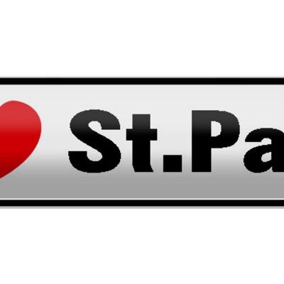 Blechschild Straßenschild 46x10cm i love St. Paulli Herz Dekoration