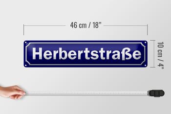 Plaque de rue en tôle 46x10cm, décoration Herbertstrasse Hamburg 4