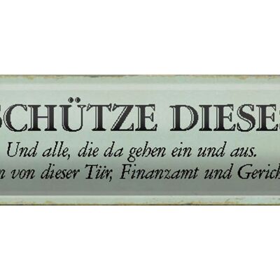 Blechschild Spruch 46x10cm Gott schütze diese Haus und alle Dekoration