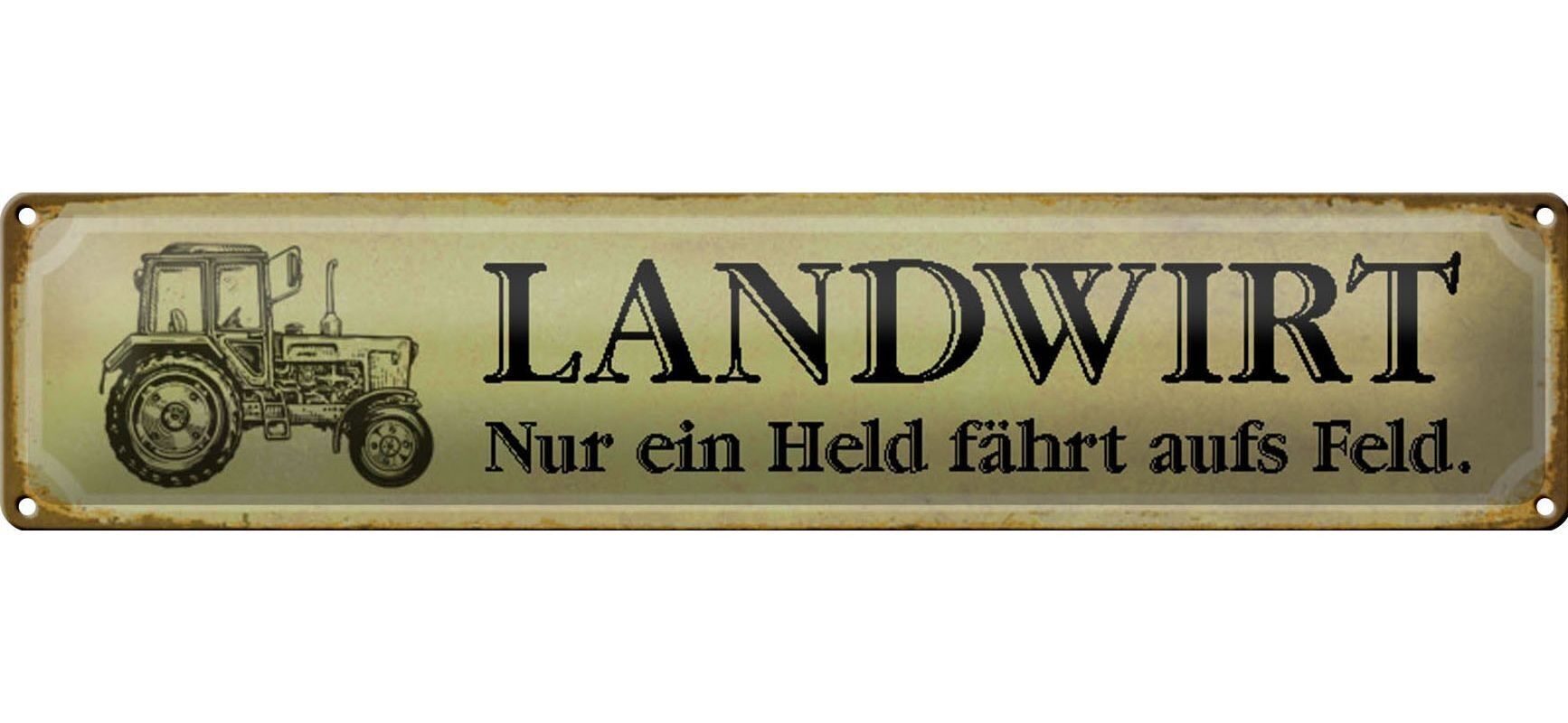 Cartel de chapa tractor 46x10cm granjero solo un héroe en el campo decoración