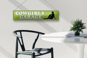 Panneau de rue en étain 46x10cm, décoration de Garage Pinup Cowgirls 4