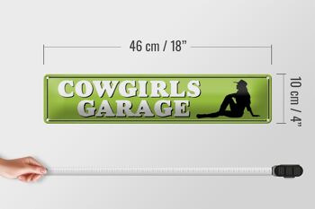 Panneau de rue en étain 46x10cm, décoration de Garage Pinup Cowgirls 5