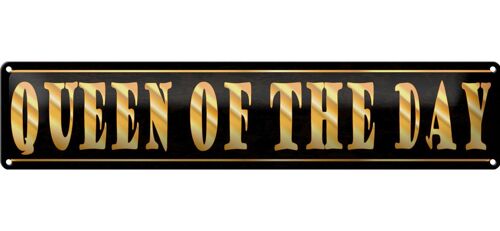 Blechschild Spruch 46x10cm Queen of the Day Königin Dekoration