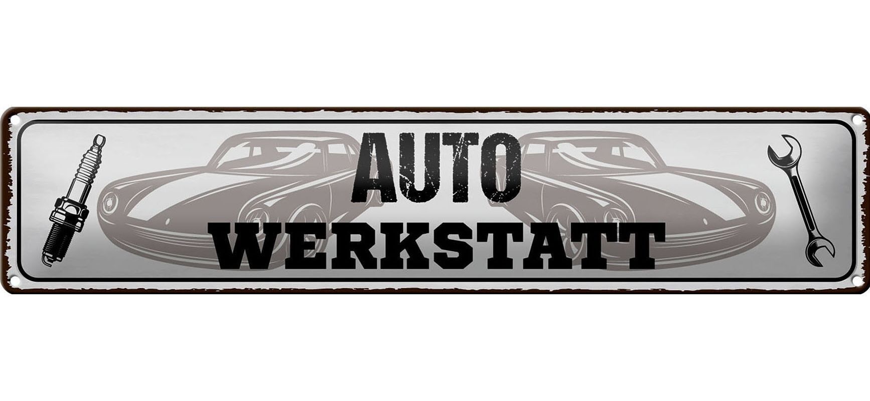 Targa in latta con scritta 46x10 cm decorazione attrezzo officina auto