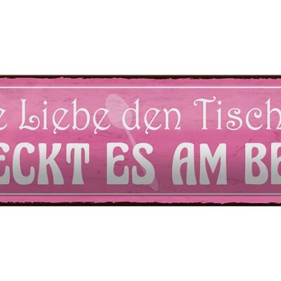 Blechschild Spruch 46x10cm wo Liebe schmeckt es am besten Dekoration