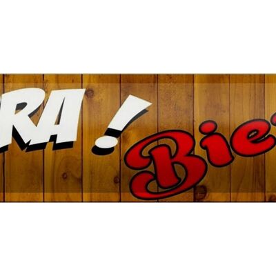 Blechschild Spruch 46x10cm Pinup Hurrra! Bier Deko