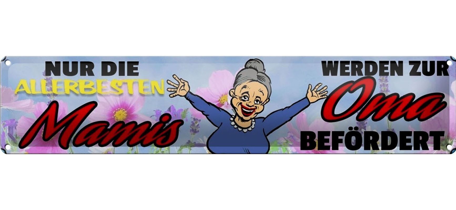 Targa in metallo con scritta 46x10 cm "Solo le mamme migliori diventano decorazioni della nonna".