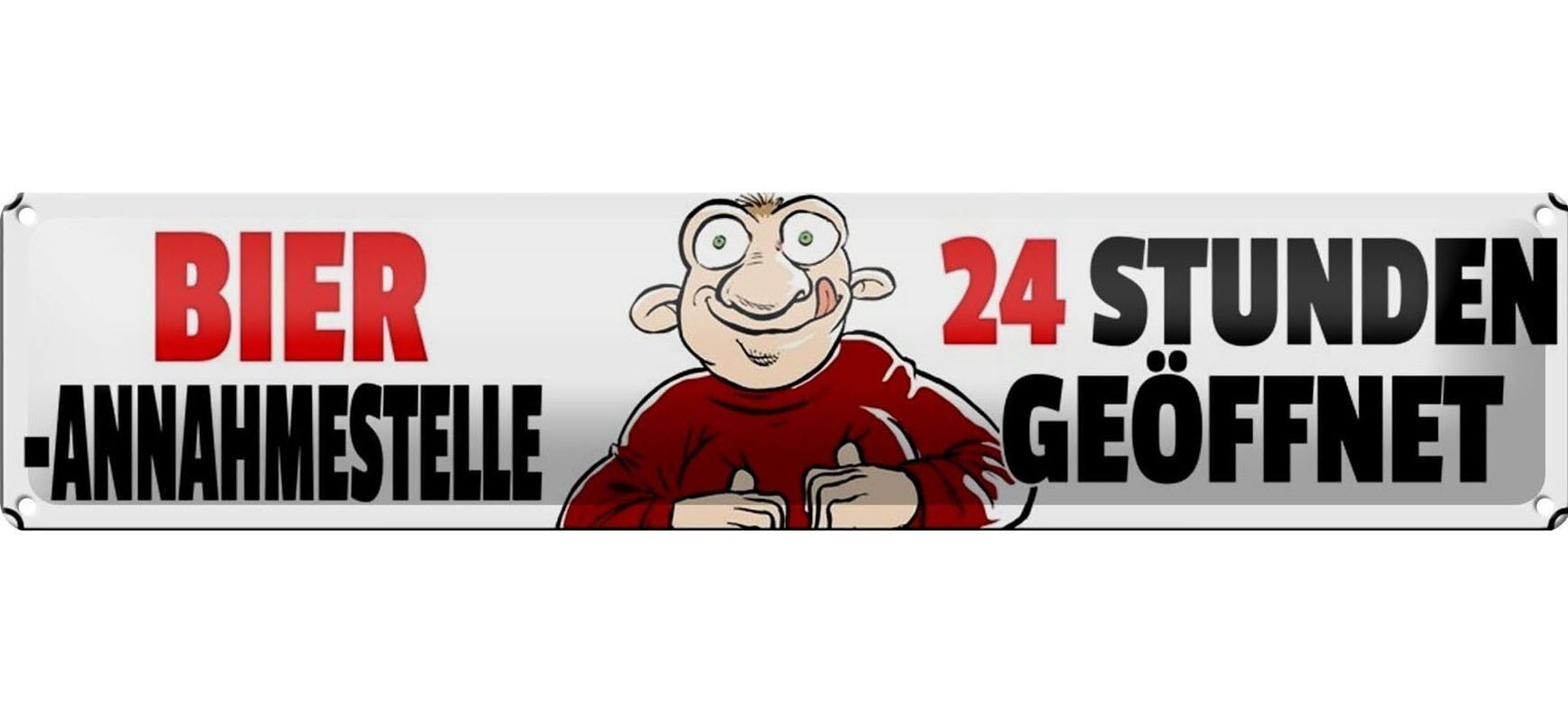 Targa in latta con scritta 46x10 cm punto di accettazione della birra 24 ore