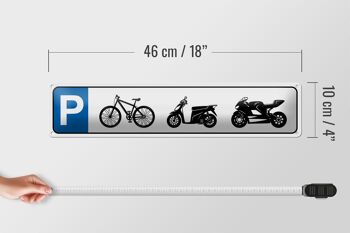 Panneau de stationnement en étain 46x10cm, décoration de Parking pour vélo, cyclomoteur et moto 4