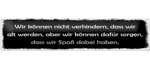 Blechschild Spruch 46x10cm nicht verhindern dass wir alt Dekoration