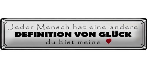 Blechschild Spruch 46x10cm Jeder andere Definition Glück Dekoration