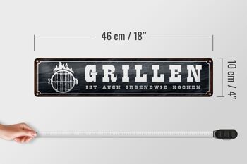 Plaque en étain indiquant 46x10cm Griller, c'est aussi cuisiner, décoration cadeau 4