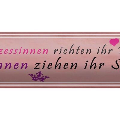 Blechschild Spruch 46x10cm Prinzessinnen richten Krönchen Dekoration