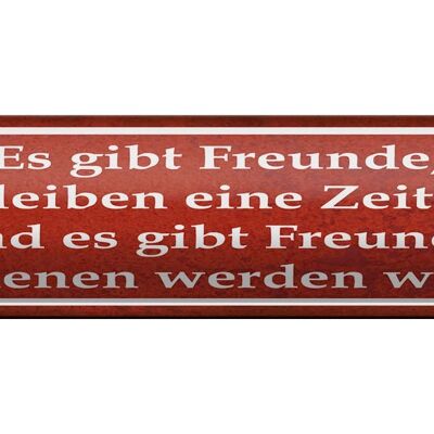 Blechschild Spruch 46x10cm es gibt Freunde mit denen alt Dekoration