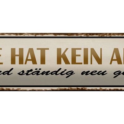 Blechschild Spruch 46x10cm Liebe hat kein Alter sie wird Dekoration