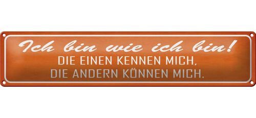 Blechschild Spruch 46x10cm ich bin wie ich bin die einen Dekoration