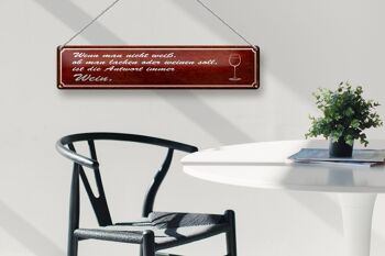 Plaque en étain disant 46x10cm si vous ne savez pas répondre, décoration de vin 3