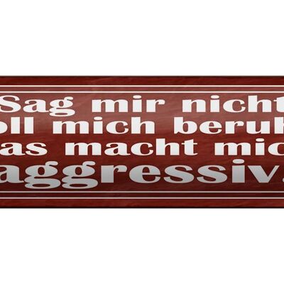 Blechschild Spruch 46x10cm sag nicht soll mich beruhigen Dekoration