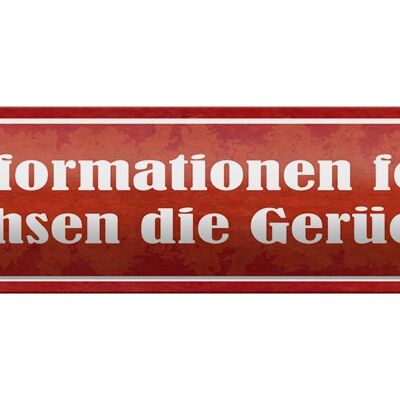 Blechschild Spruch 46x10cm wo Informationen fehlen Gerüchte Dekoration