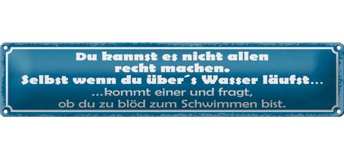 Blechschild Spruch 46x10cm du kannst es nicht allen Recht Dekoration