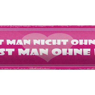 Blechschild Spruch 46x10cm arm ist man nicht ohne Geld Dekoration